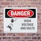 Signmission High Voltage 480 Volts Danger Sign, Plastic, 10in W x 7in L, 2PK OS-2PACK-DS-P-710-L-2200 - alternate 2